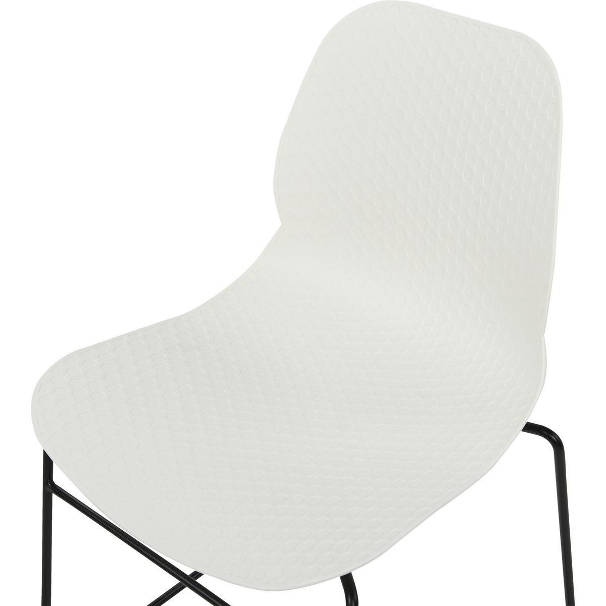 ESSZIMMERSTUHL 4er-Set Kunststoff Weiß Panora - Weiß, Kunststoff/Metall (44/80/50cm) - Beliani