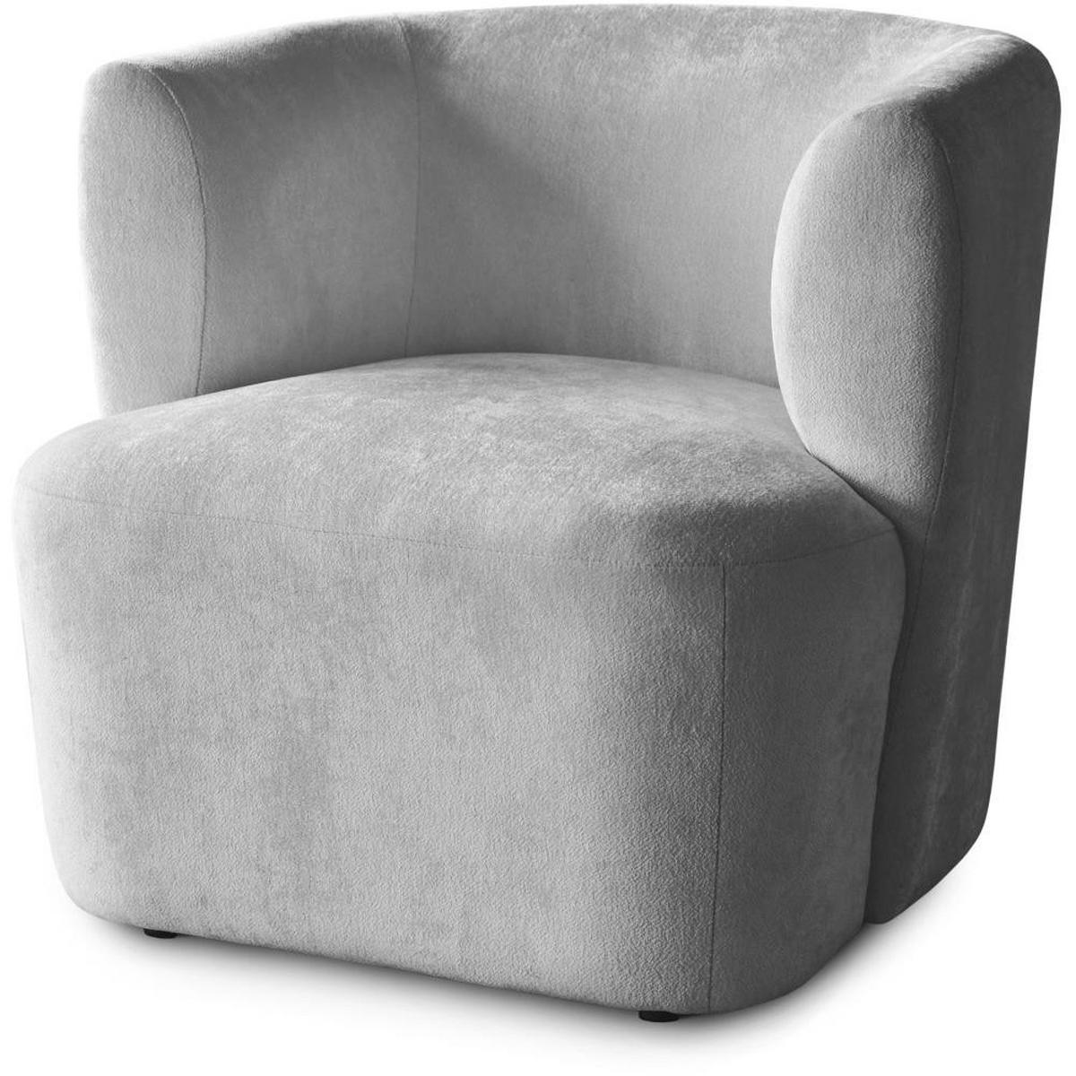 SESSEL Nori hellgrau velour - Hellgrau/Schwarz, Kunststoff/Textil (75/68/72cm) - Beautysofa
