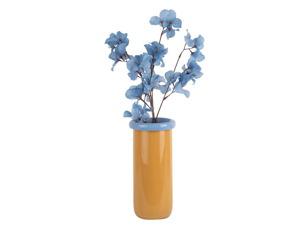 VASE Plegado Gelb 14/14/30.5 cm - Gelb, Glas (30.5cm) - Present Time