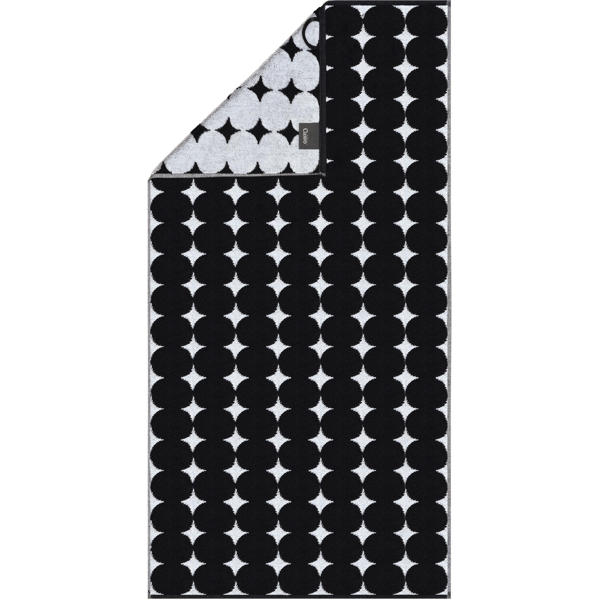 HANDTUCH BLACK&WHITE BUBBLES 6279 SCHWARZ/WEISS - 96 - Schwarz, Textil (50/100cm) - Cawoe