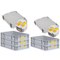 EUROBOX 5x Nextgen Color Mit Auflagedeckel 12x40x60cm Griffe Gelb Geschlossen - Gelb, Kunststoff (40/12/60cm) - PROREGAL