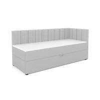 BOXBETT VIGO 90/200 cm in Cord/Velours Hellgrau H4 rechts - Hellgrau, Holz/Holzwerkstoff (90/200cm) - Deine Möbel 24
