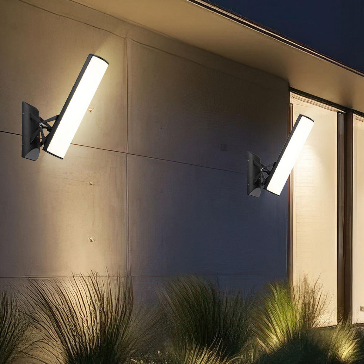 LED AUSSEN-WANDLAMPE Aluminium Grau 2er Set - Grau, Metall (6.5/32.5/32cm) - Globo Lighting