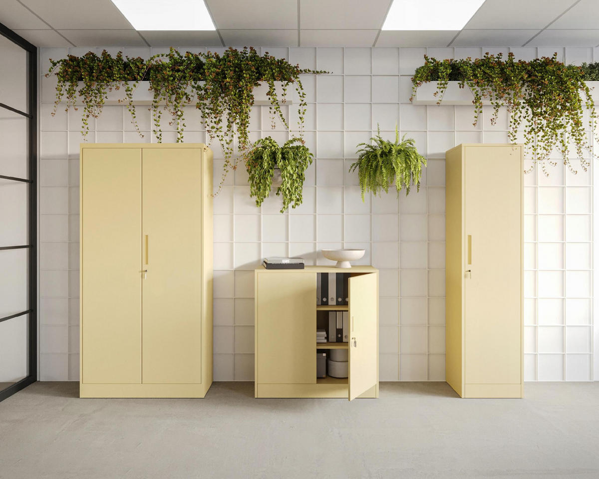 AKTENSCHRANK JAN 185x90x45 cm - Beige, Metall (90/185/40cm) - Jan Nowak