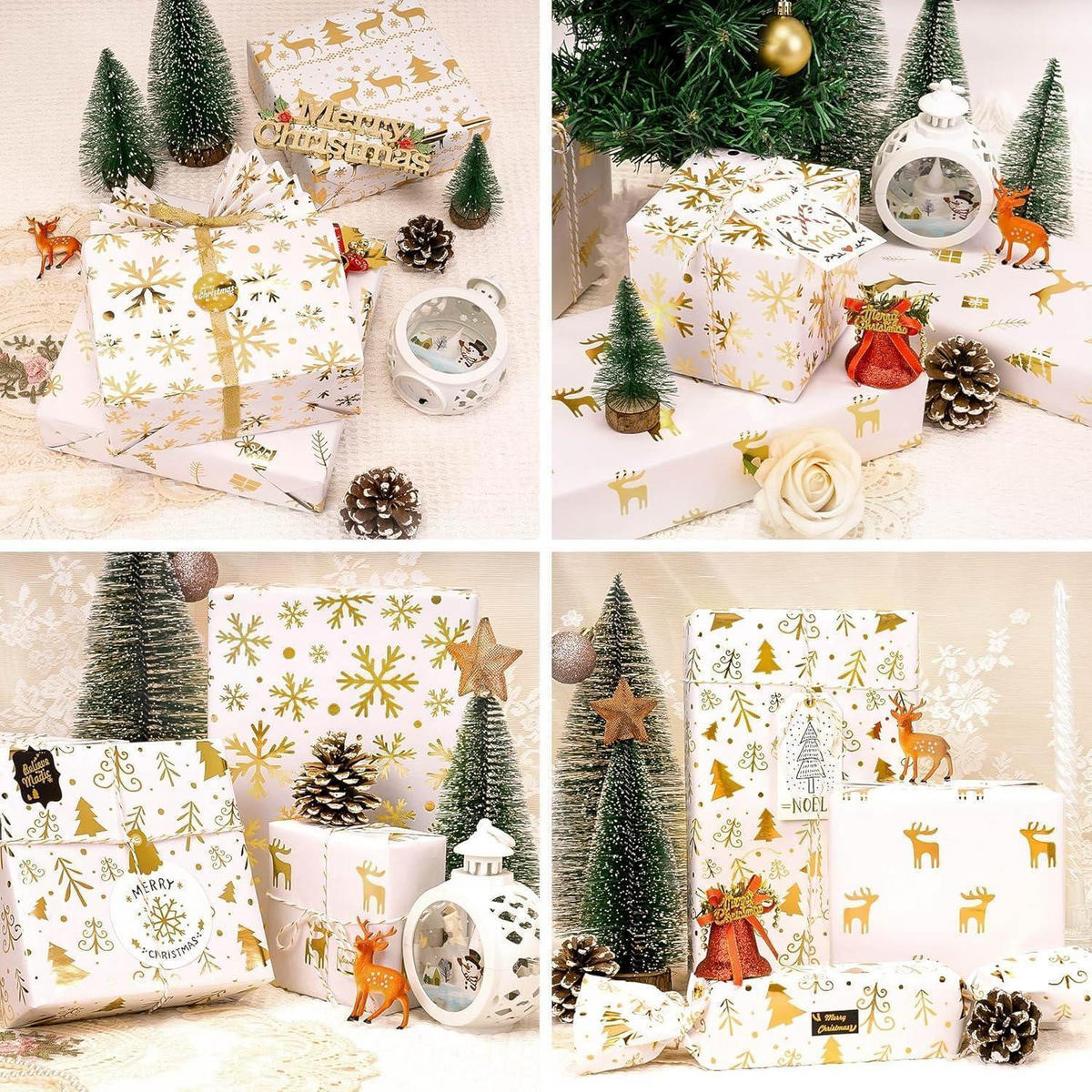 GESCHENKPAPIER Set 6 Bögen Metallic Gold 70 x 50 cm - Goldfarben, Papier (50/1.5/70cm)