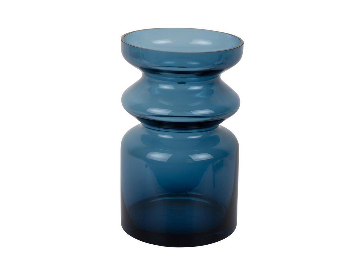 VASE Gusto Blau 15.5/15.5/25 cm - Blau, Glas (25cm) - Present Time