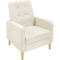 RELAXSESSEL mit Massivholzbeinen, Leinen, Beige - Beige, Holz/Holzwerkstoff (68/90.5/76cm) - Woltu