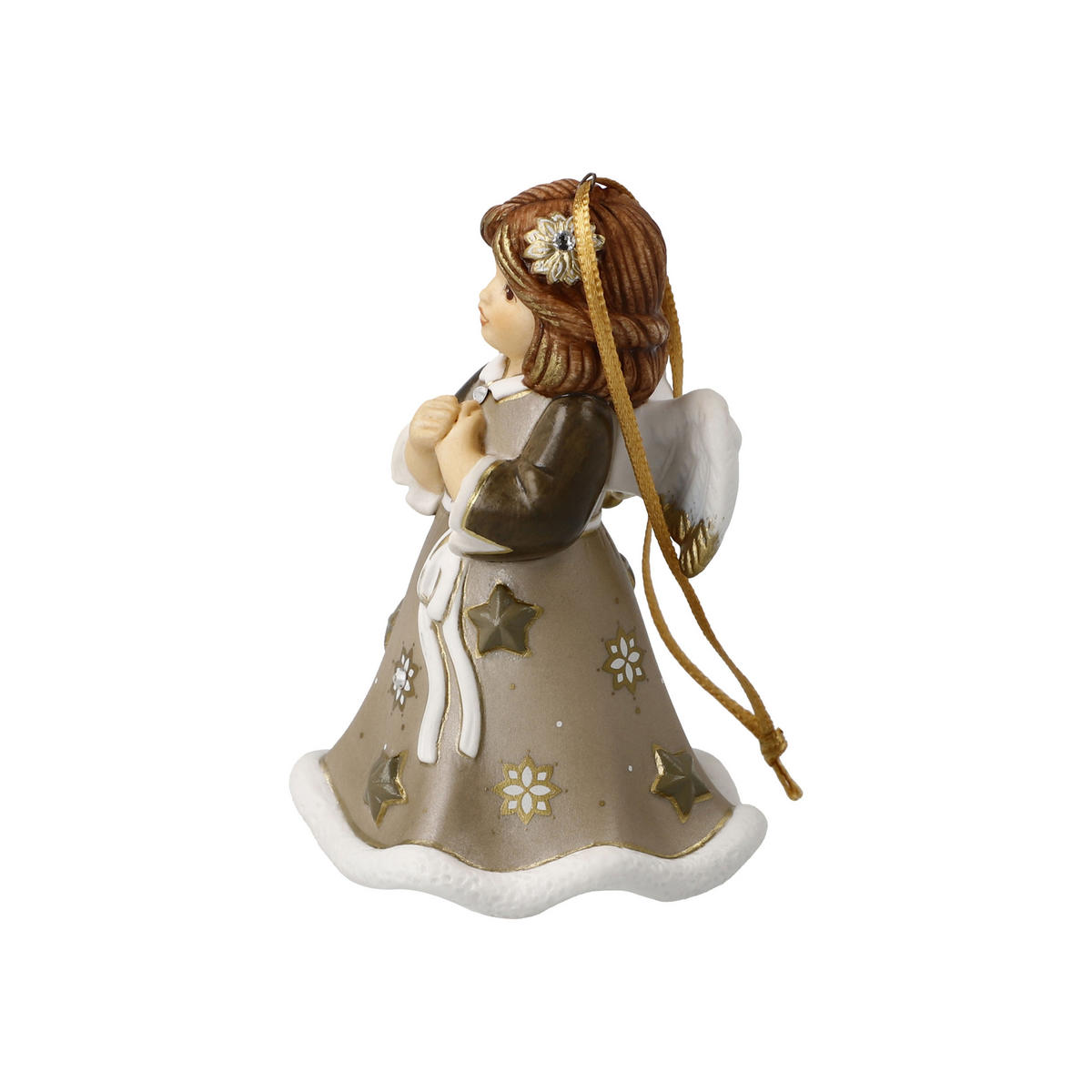 ENGELFIGUR Jahresengel Glöckchen 2024, Porzellan, Walnuss, Jahresedition - Braun, Keramik (6/9.5/6cm) - Goebel