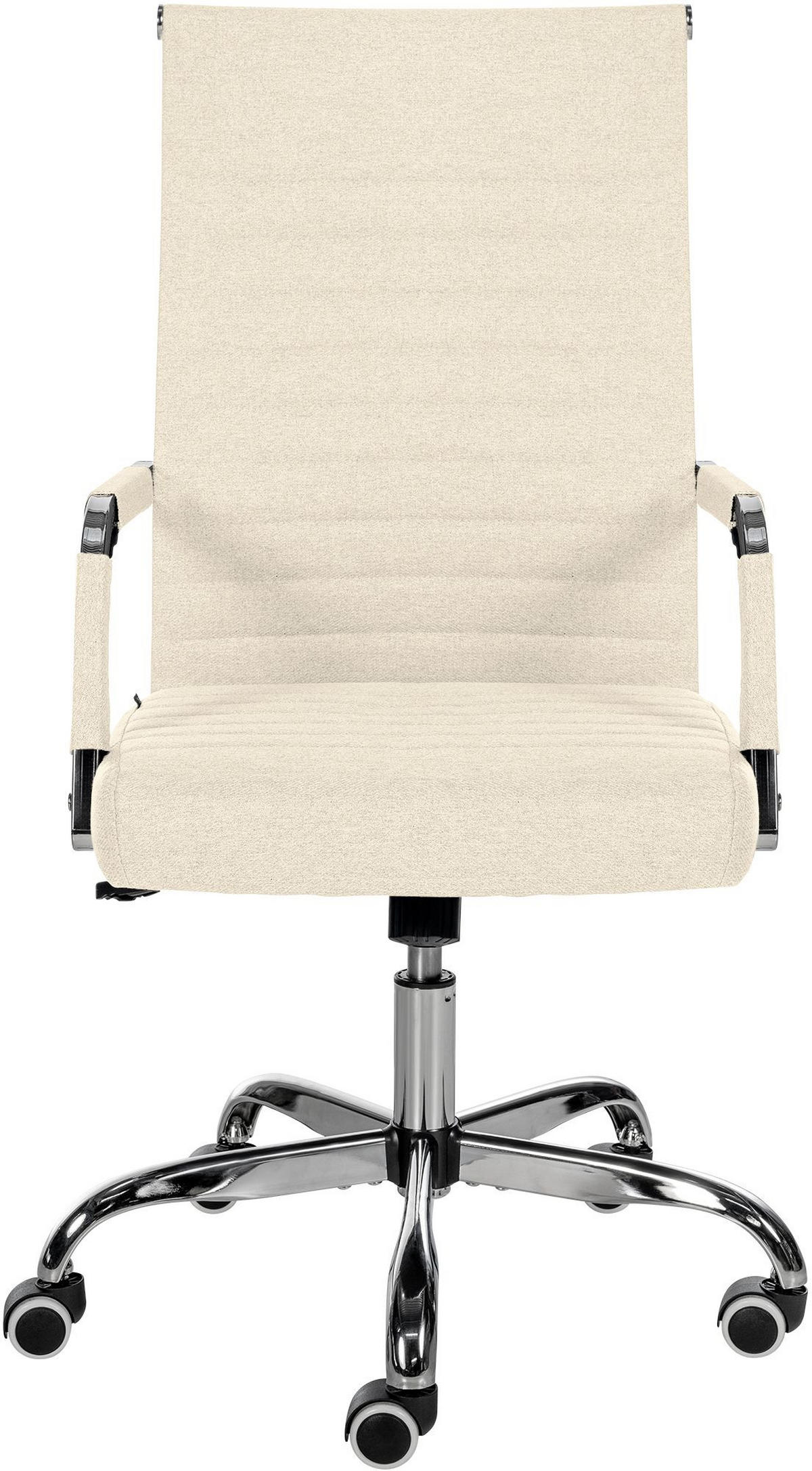 DREHSTUHL Stoff creme - Chromfarben/Creme, Textil/Metall (51/98/63cm) - CLP