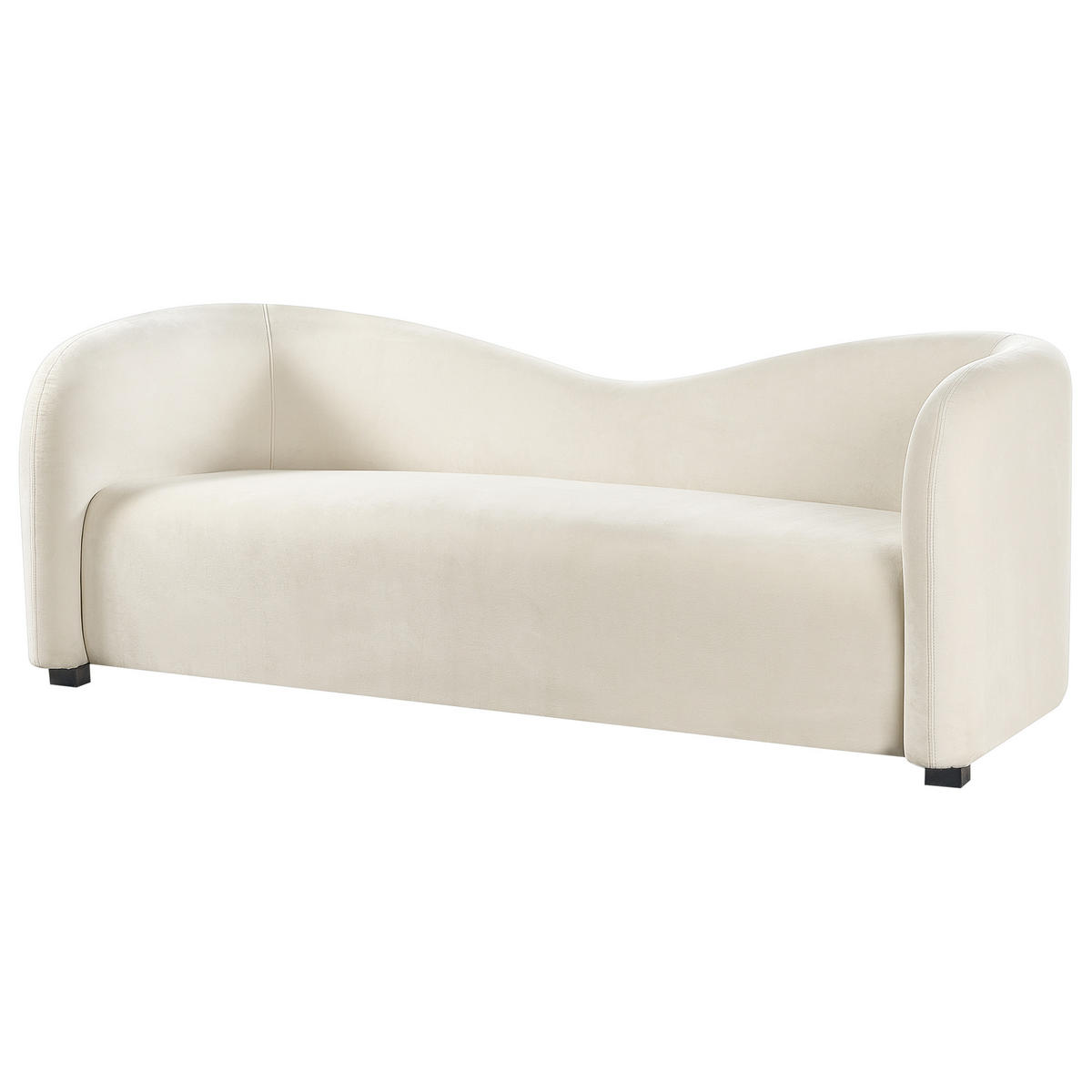 SADA POHOVEK 5-místná Sametová látka Krémově bílá Veltada - bílá/krémová, textil (205/75/90cm) - Beliani