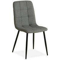 STUHL in Stahl Leinen Grau - Grau, Textil (43/88/50cm) - Homestyle4u