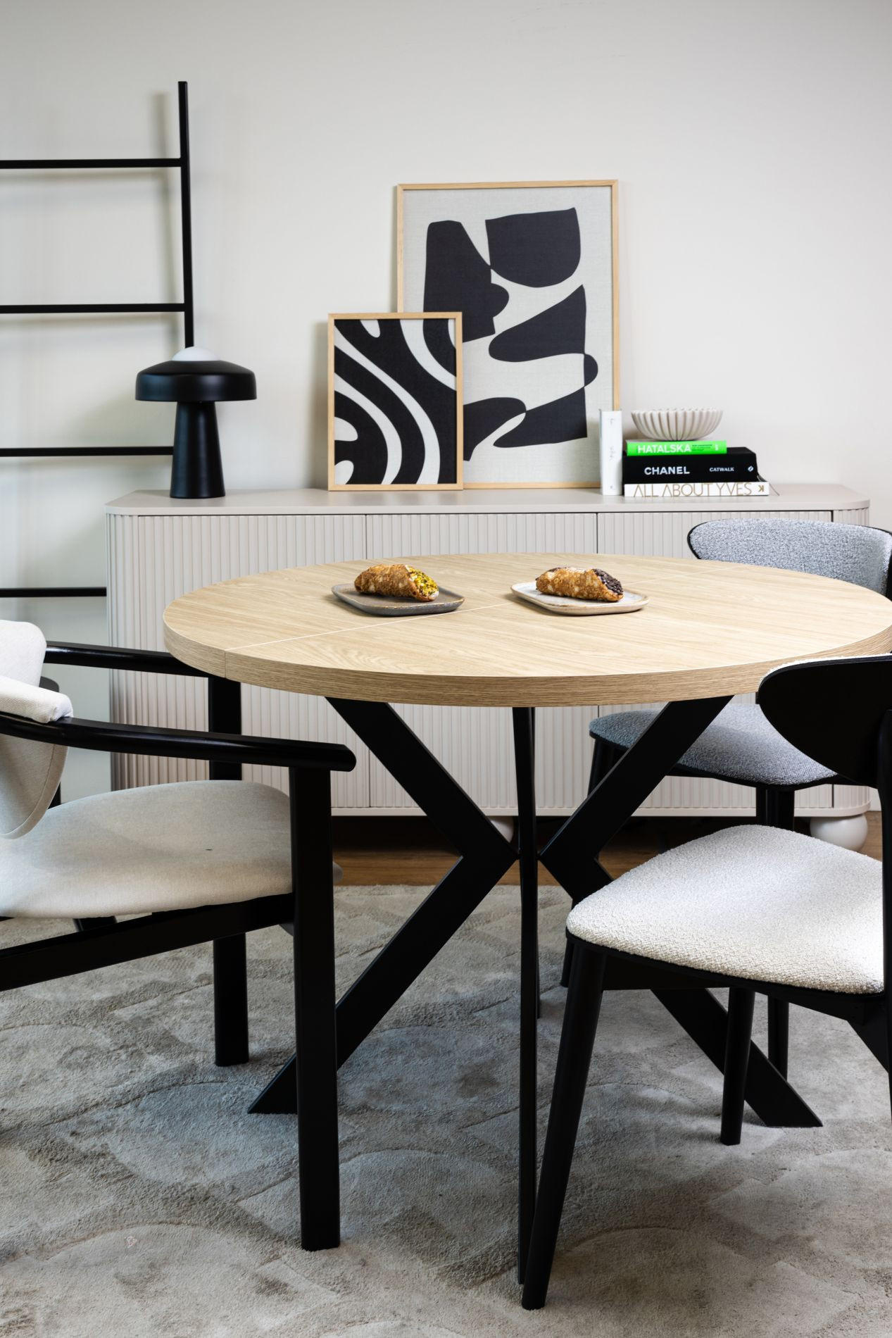 ESSTISCH Callions ausziehbar Eichenholzoptik/Schwarz, 100 x 180 x 100 cm - Eichefarben/Schwarz, Holzwerkstoff/Metall (100/100/76.5cm) - Selsey