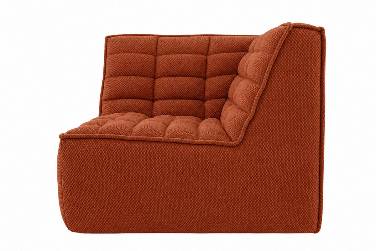 ROHOVÝ MODUL, plyšová tkanina Pop, Měděná, LAZY - měděná, dřevo (93/76/93cm) - Kaiser Möbel