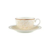FRÜHSTÜCKSTASSE MIT UNTERTASSE Ivoire weiß-gold 310 ml - Goldfarben/Weiß, Keramik (0.31L) - Villeroy & Boch