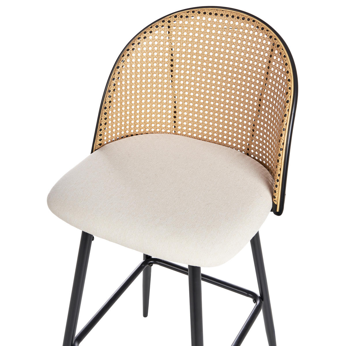BARSTUHL 2er-Set Metall Schwarz Cornell - Beige, Metall (46/104/51cm) - Beliani