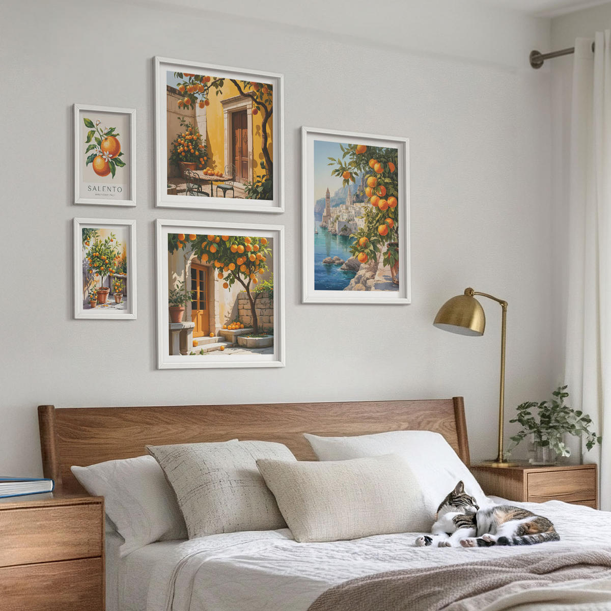WANDBILDER 5er-Set - 50x50 cm & 20x30 cm & 40x60 cm Weißer Rahmen - Stadtansichten von Gebäuden - Weiß, Kunststoff (40/60cm) - ArtPrintCave