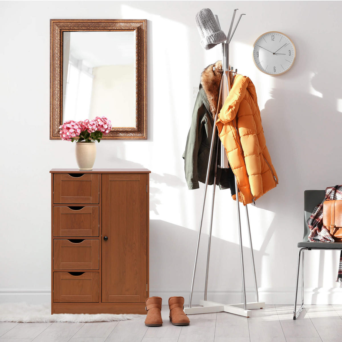 BADEZIMMERSCHRANK Braun 1/56/82 cm - Braun, Holzwerkstoff (1/82/56cm) - Mobili Rebecca