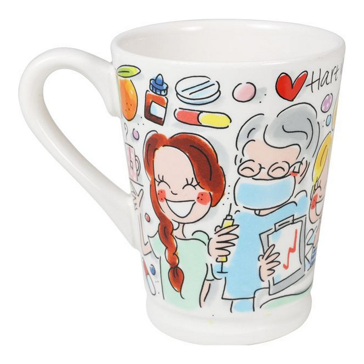 XL-BECHER Herz für die Pflege in Bunt - 500 ml - Multicolor, Keramik (0.5L) - Blond Amsterdam