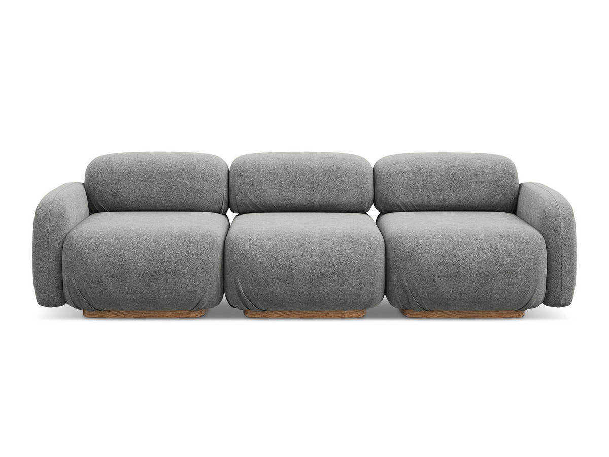 4-SITZER-SOFA Bouclé Stoff Beige - Greige/Beige, Holz/Textil (270/73/95cm) - Makamii