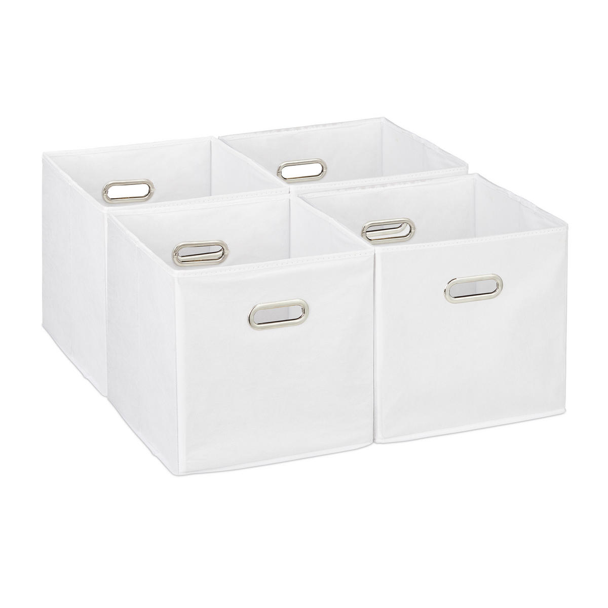 4XAUFBEWAHRUNGSBOX - Weiß, Wellpappe/Textil (30/30/30cm) - Relaxdays