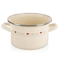 EMAILLIERTOPF Tonca mit Herzmotiv creme - Creme, Metall (18cm) - Orion 