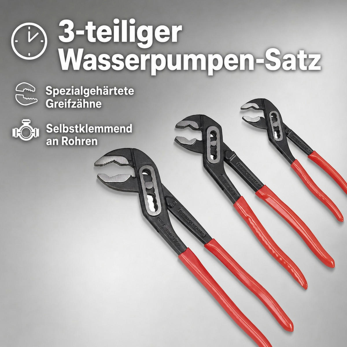 WASSERPUMPENZANGEN Satz Cr-V 3-teilig - Multicolor, Metall (3.1/0.7/1cm) - Westfalia