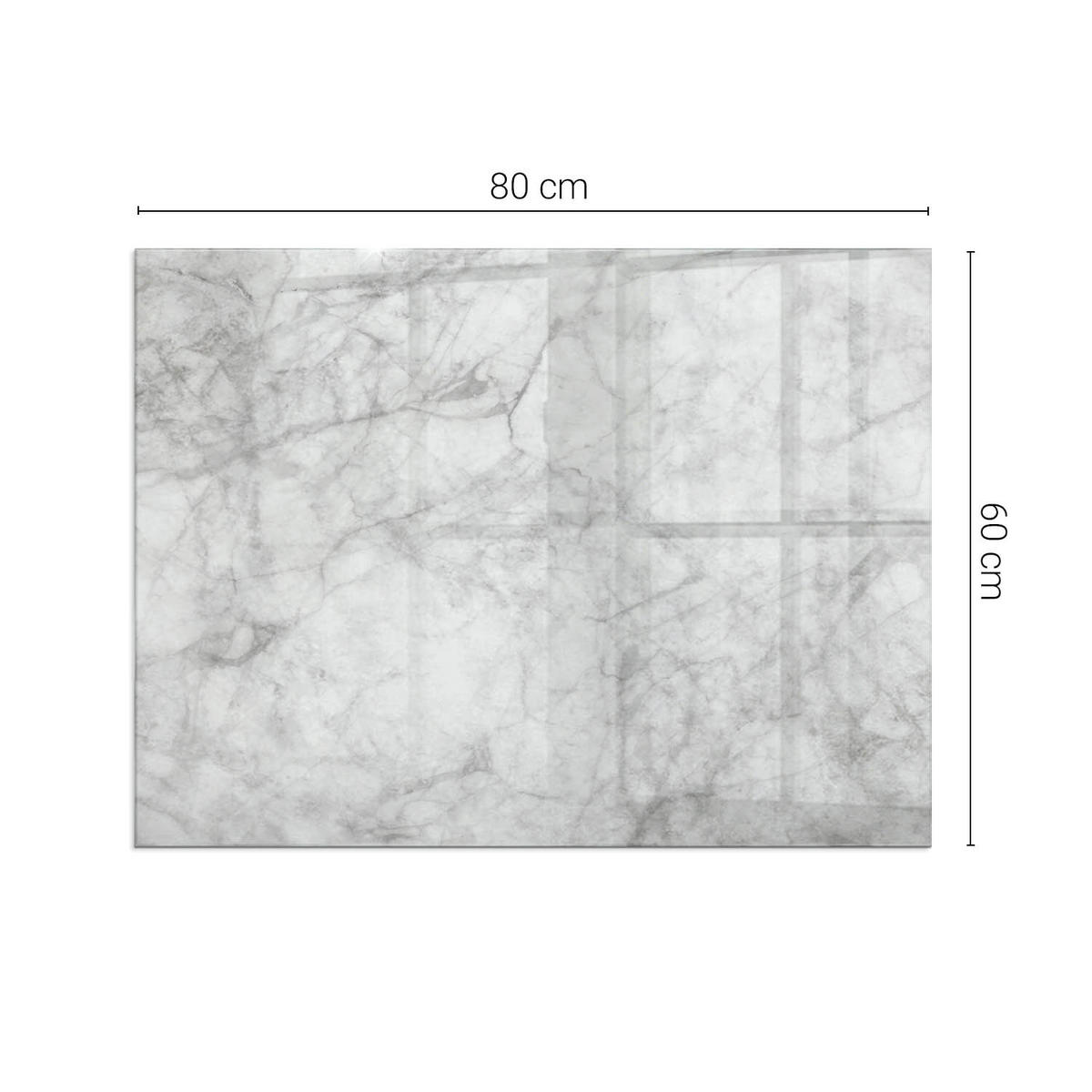 GLASPLATTE für Kamin 80x60 cm Grau - Grau, Glas (80/60/0.4cm) - ArtPrintCave