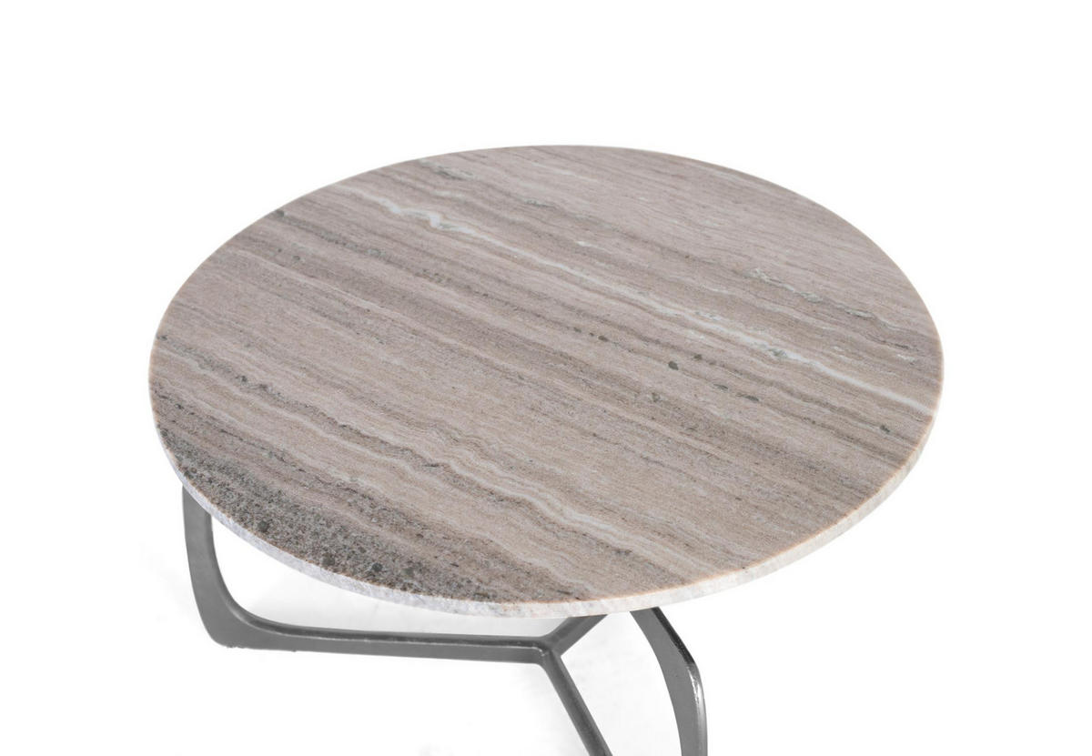 COUCHTISCH mit Metallgestell und Marmorplatte - Goldfarben, Metall (71/71/42cm) - Giner y Colomer