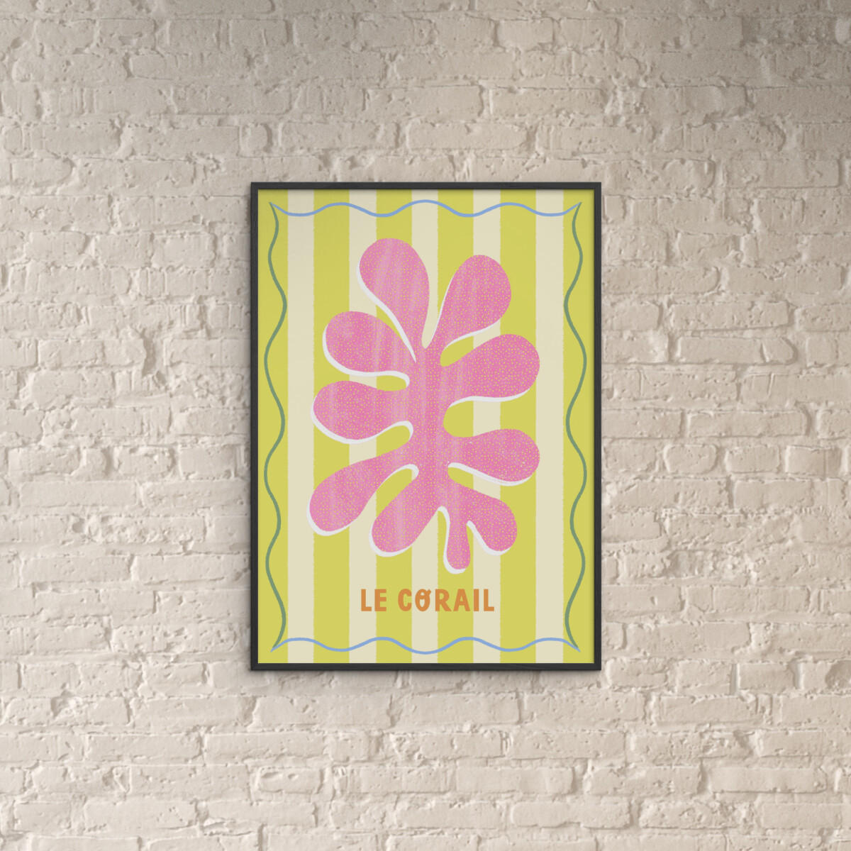 POSTER mit Rahmen Melissa Donne - Le Corail Lemon/Cream - Multicolor/Schwarz, Holz/Papier (70/100cm) - Poster&Frame