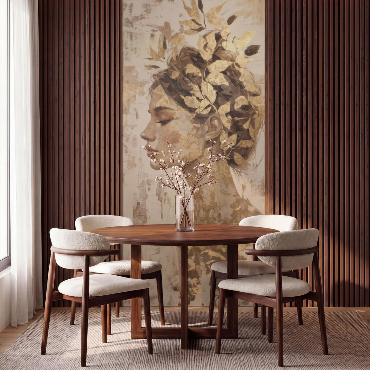 TAPETE - Frau - Gold - Abstrakt - Textur - 140x300 cm - Goldfarben, Papier (140/300cm) - OnlyWow