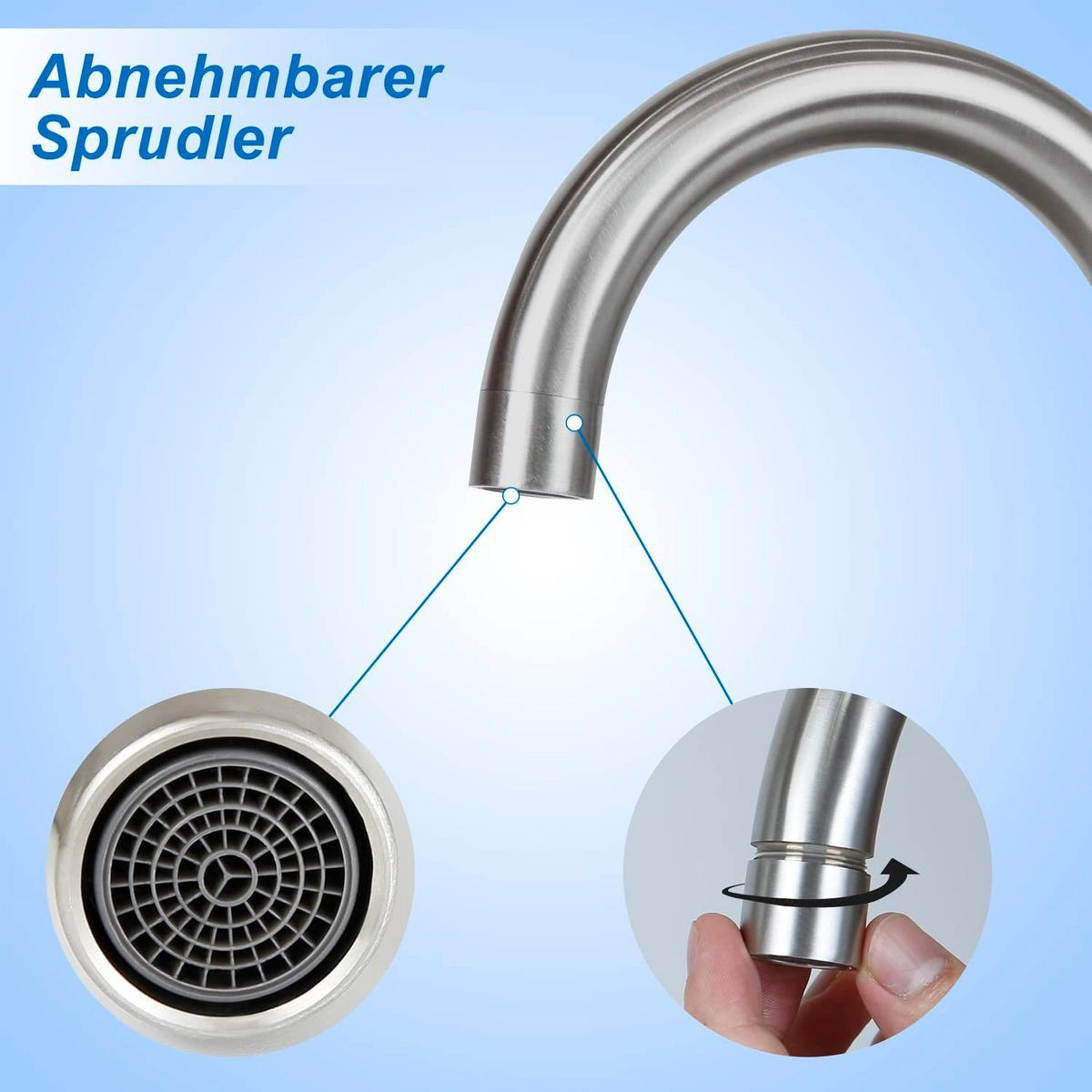 KÜCHENARMATUR Sarah - Silberfarben, Metall (6/24/24cm) - Nettlife