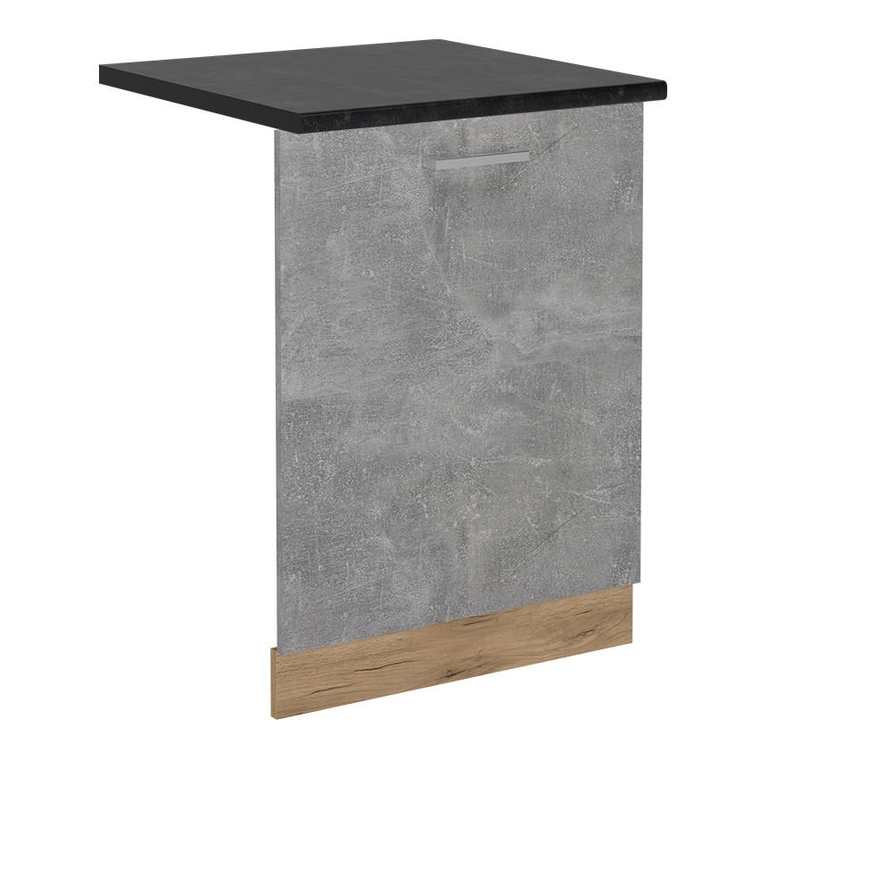 GESCHIRRSPÜLBLENDE R-Line Beton 60 cm , AP Anthrazit - Honigeiche/Schieferfarben, Holzwerkstoff (60/81.8/1.6cm) - Vicco