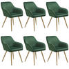 ESSZIMMERSTUHL 6er Set Marilyn 58 x 62 x 82 cm dunkelgrün/gold - Dunkelgrün/Goldfarben, Kunststoff (58/82/62cm) - tectake