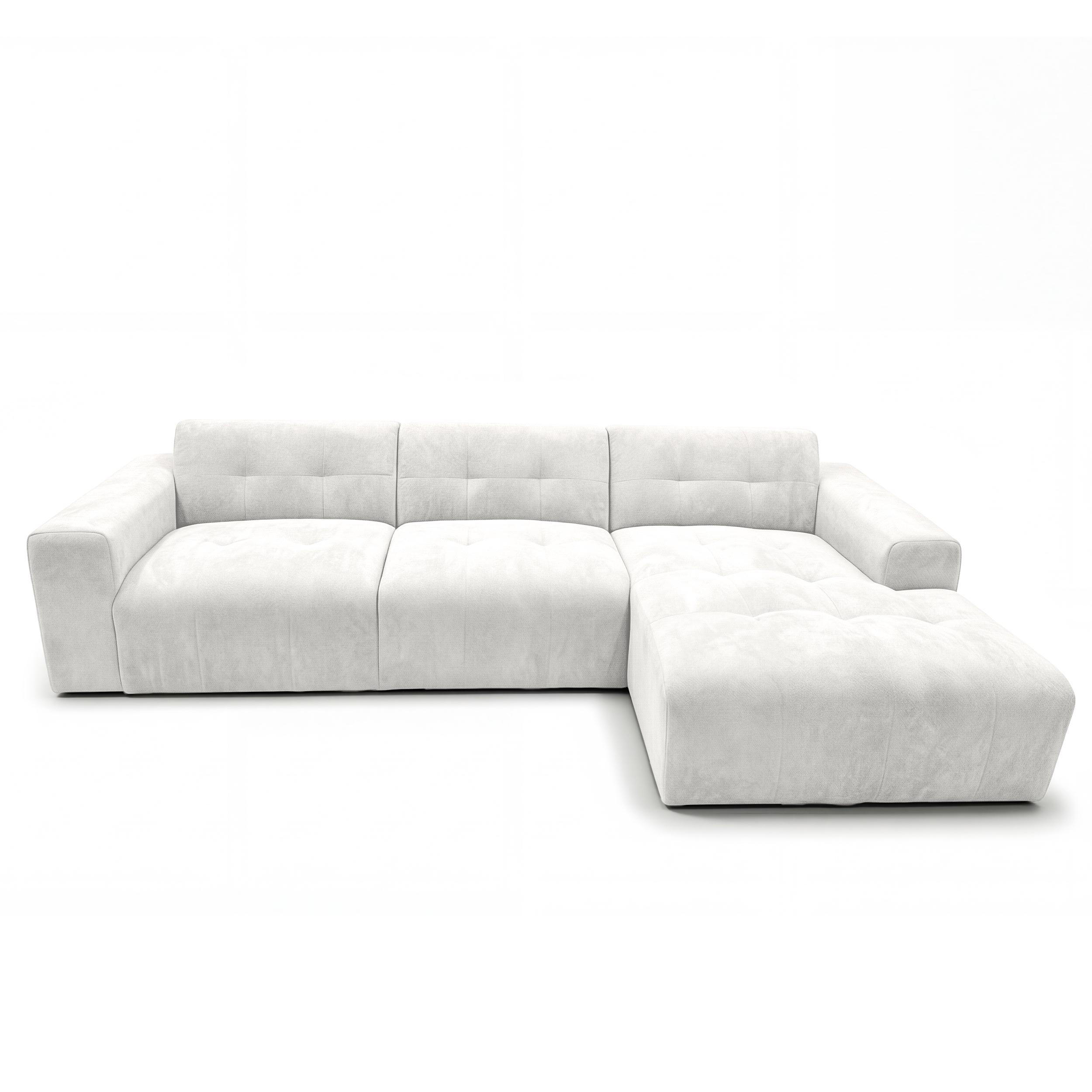 ECKSOFA L Form Corlu Weiß 310/165/78 cm – stilvolle kleine Eckcouch Rechts - Schwarz/Weiß, Kunststoff/Textil (165/310cm) - AX Living