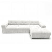 ECKSOFA L Form Corlu Weiß 310/165/78 cm – stilvolle kleine Eckcouch Rechts - Schwarz/Weiß, Kunststoff/Textil (165/310cm) - AX Living