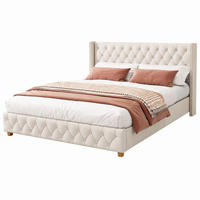 POLSTERBETT mit Lattenrost 180x200 cm Leinen Beige - Weiß, Metall (180/200cm) - Beauniv