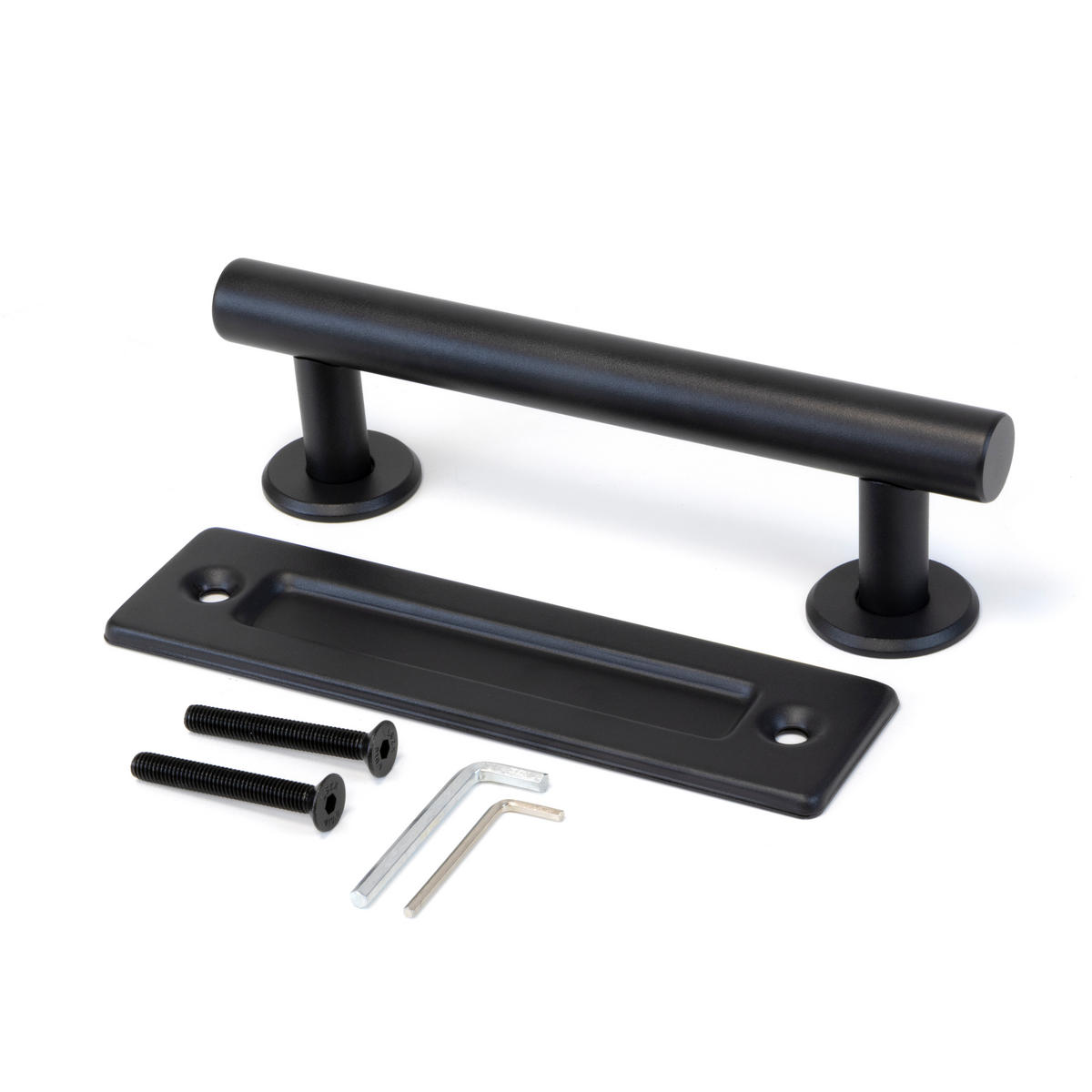 GRIFF für Holzschiebetüren Pasadena, Länge 240 mm, 180 mm Achsenabstand, Stahl, Schwarz strukturiert - Schwarz, Metall (9.5/4/34cm) - EMUCA