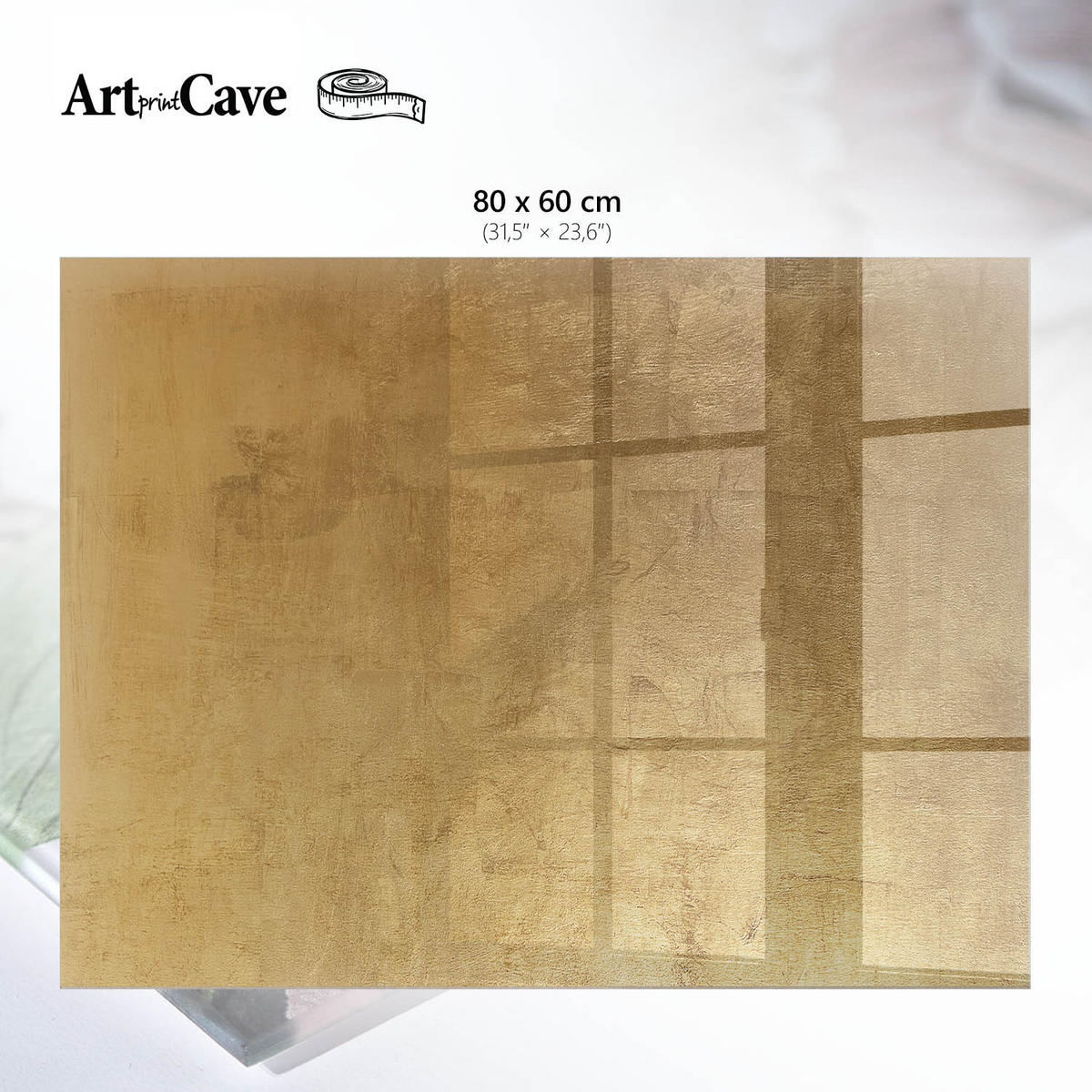 GLASPLATTE 80x60 cm – Warme Textur - Beige, Glas (0.4/80/60cm) - ArtPrintCave