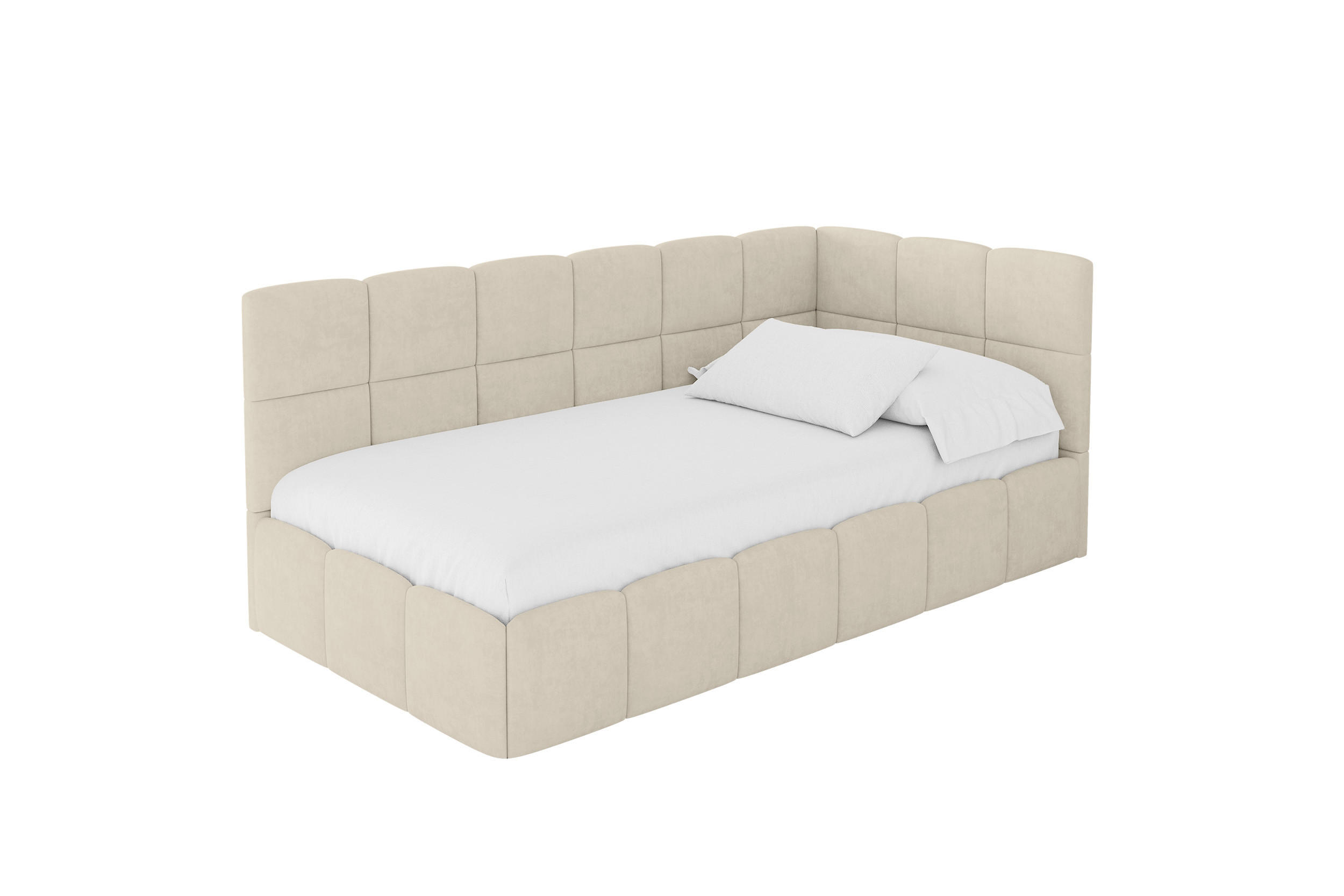 ALTDECOR JEDNOLŮŽKOVÁ POSTEL pro mládež s úložným prostorem vlevo, bez matrace - LIVY 80x200 béžová