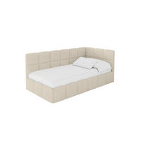 EINZELBETT Jugendbett mit Bettkasten Links, mit Matratze - LIVY 100x200 Beige - Cappuccino, Holzwerkstoff/Textil (100/200cm) - ALTDECOR