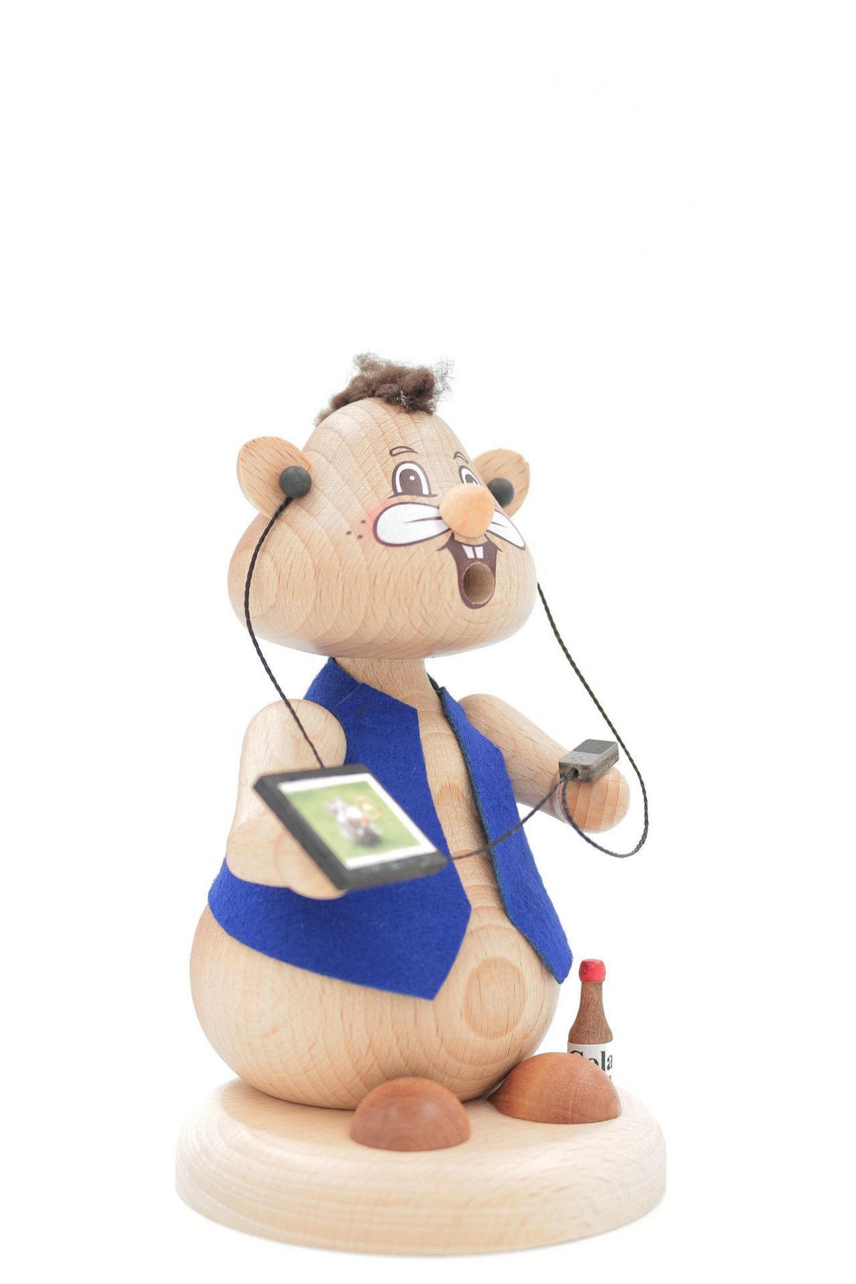 RAUCHFIGUR Hamster Computerfreak 13 cm - Multicolor, Holz (8/13/0.1cm)