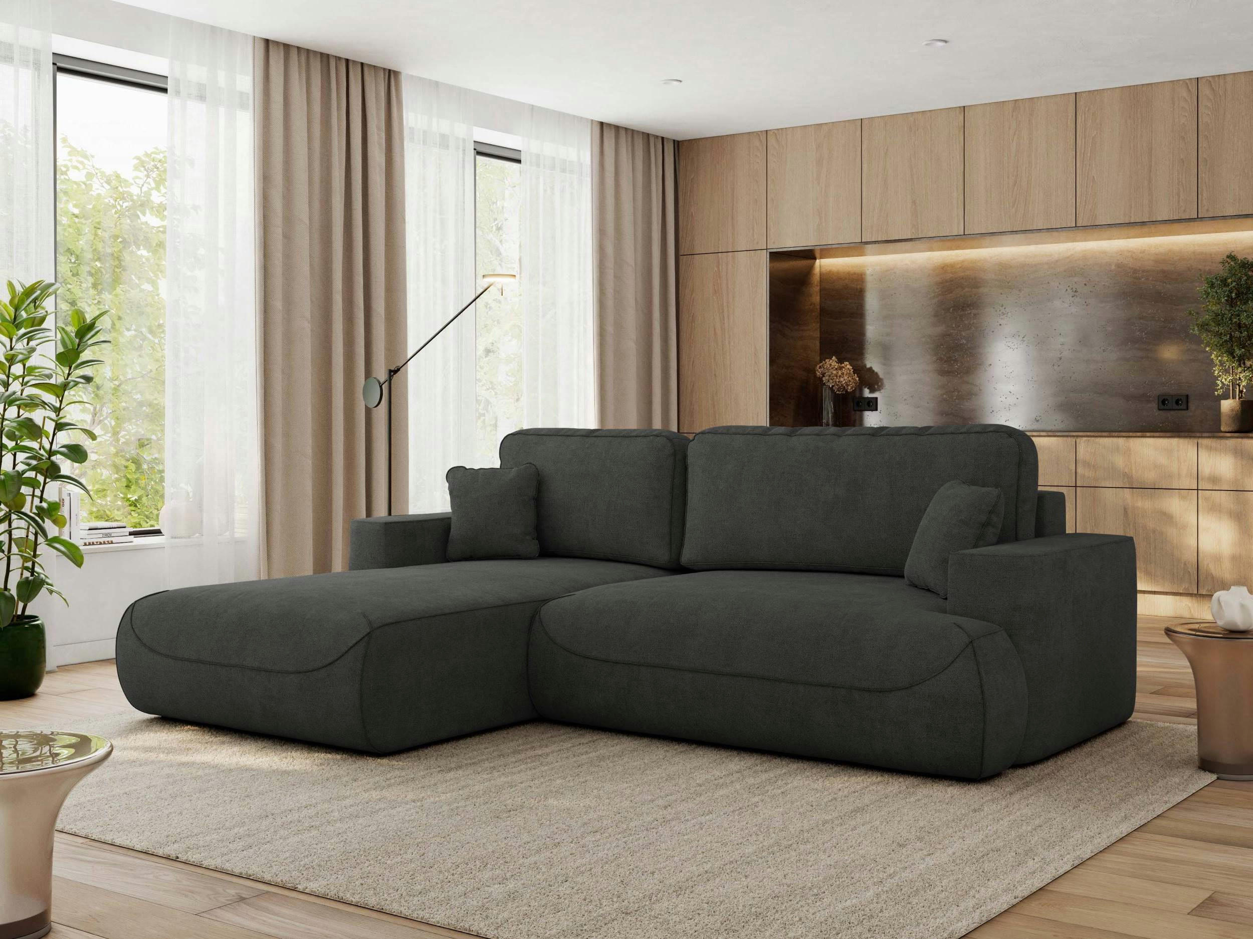 ECKSOFA OVO L Dunkelgrau Struktur - Links Seite - Dunkelgrau/Schwarz, Kunststoff/Textil (271/195cm) - MKS