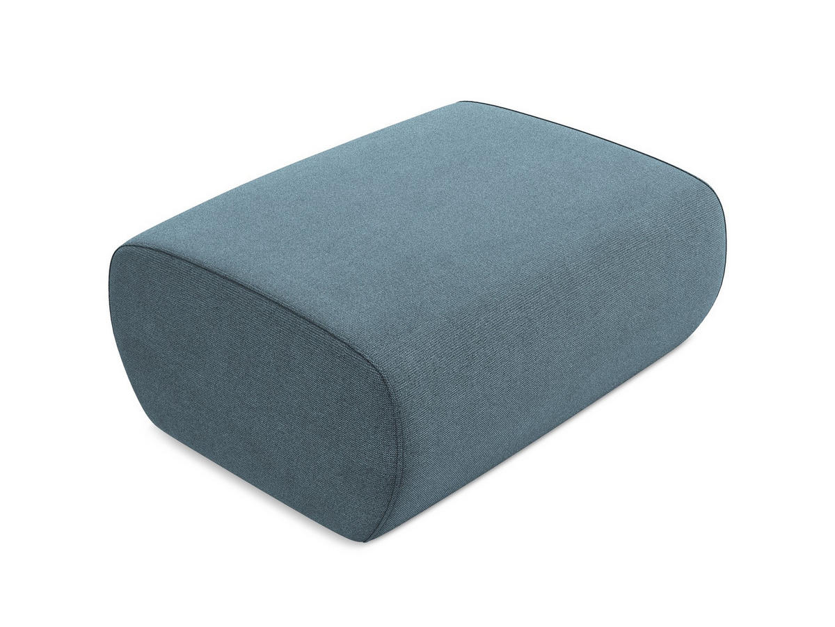 WOHNLANDSCHAFT Samt Stoff Blau - Blau/Schwarz, Textil/Metall (317/86/162cm) - Makamii