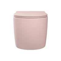 HÄNGE WC - 36 cm x 53.5 cm - keramik - rosa Javoine - Pink, Keramik (36/36/53.5cm) - Vente-Unique