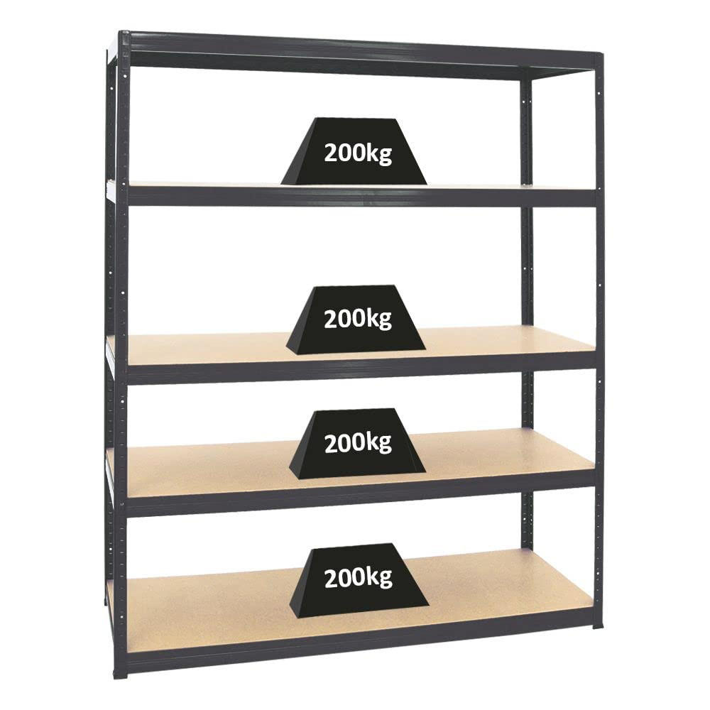 Proregal Schwerlastregal Schwarz 150x180x60 cm