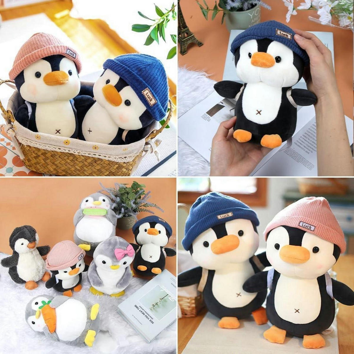 KUSCHELTIER Pinguin Plüschtier 23 cm - Blau, Textil (23/23cm)