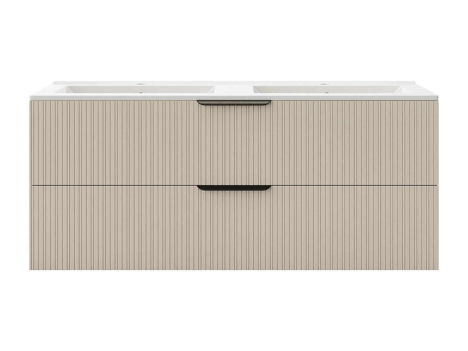 DOPPELWASCHTISCH - 120 cm x 46 cm - holz - beige Daliko - Weiß, Holz (120/50/46cm) - Vente-Unique