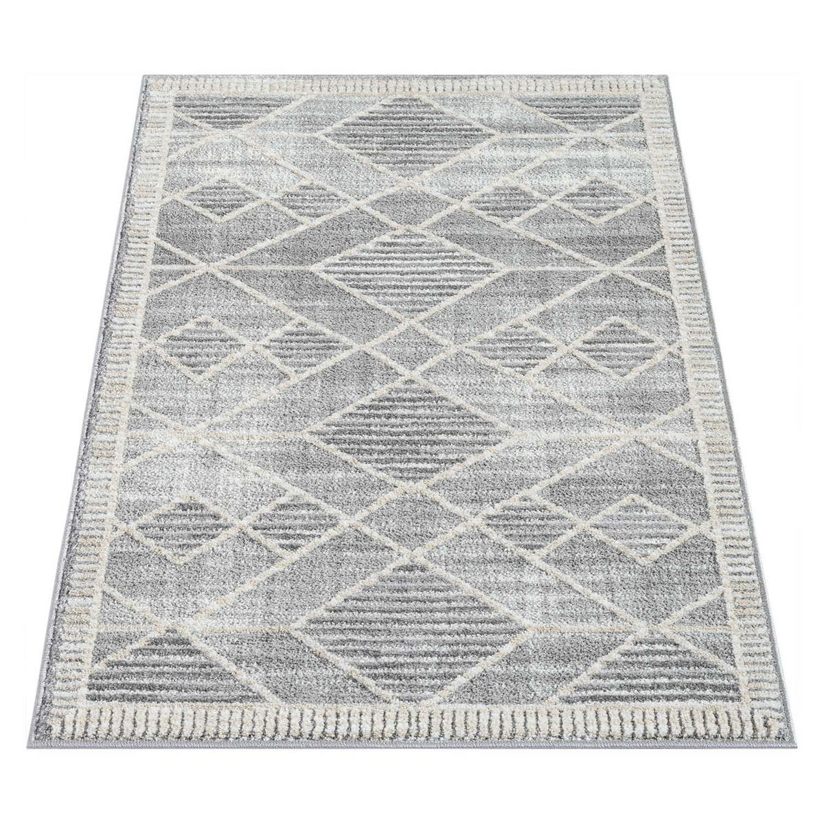 KURZFLOR-TEPPICH Flair 178 Grau 80x150 cm - Grau, Textil (80/150cm) - carpet city