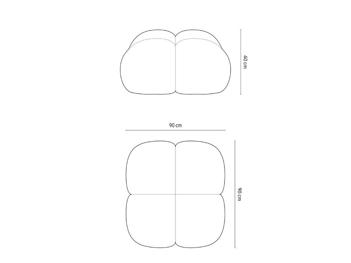 POUF Loretto aus Samt grau - Grau, Textil (90/40/90cm) - Cosmopolitan Design