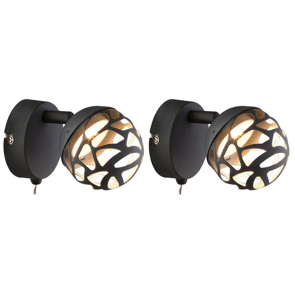 LED WANDLEUCHTE Ohio grau schwenkbar - Grau, Metall (8/12/14cm) - Globo Lighting